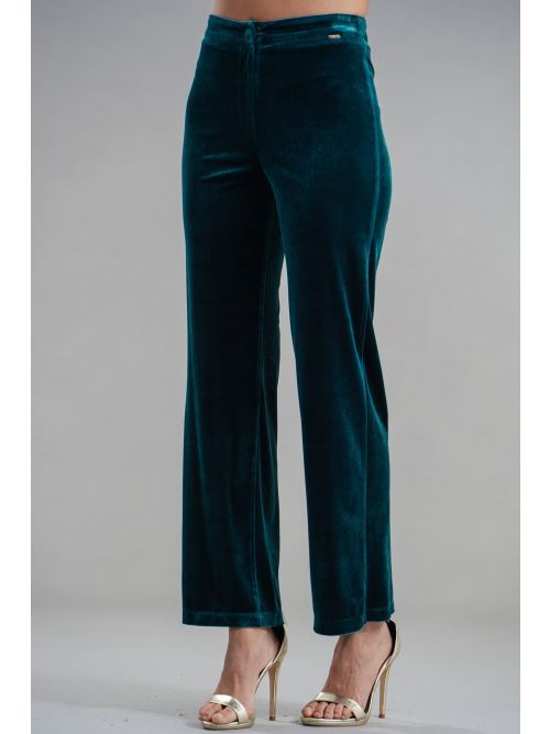 Pantalone in velluto liscio Nualy | I25N5403VERDE BOSCO